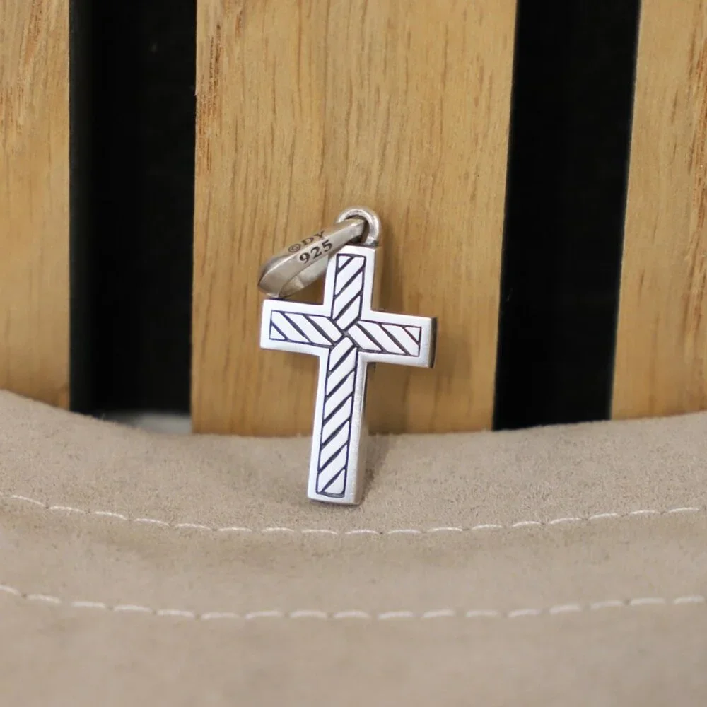 David Yurman Men's Sterling Silver Exotic Stone Cross Amulet with Black Onyx